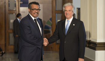 Tedros Adhanom Ghebreyesus y Tabaré Vázquez