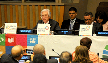 El presidente Tabaré Vázquez habla en conferencia sobre enfermedades no transmisibles en ONU