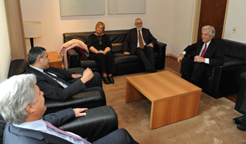 Presidente Tabaré Vázquez, Zurab Pololikashvili y autoridades Presidente Tabaré Vázquez, Zurab Pololikashvili y autoridades