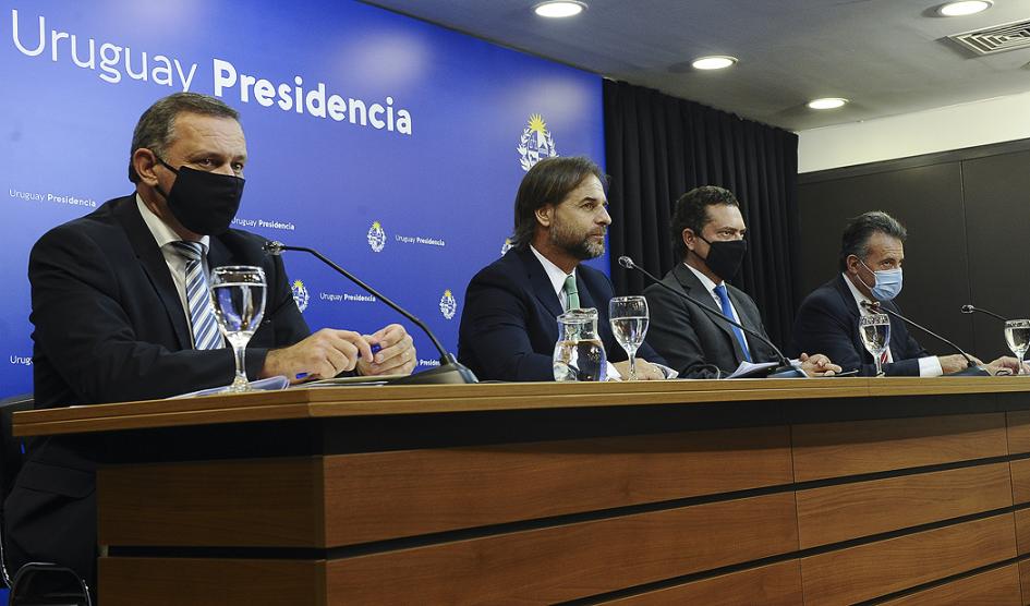 Álvaro Delgado, Luis Lacalle Pou, Rodrigo Ferrés y Daniel Salinas Álvaro Delgado, Luis Lacalle Pou, Rodrigo Ferrés y Daniel Salinas