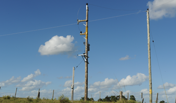 Cableado de electricidad en campo