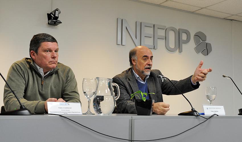 Ministro de Trabajo y Seguridad Social Pablo Mieres y director de Inefop Pablo Darscht Ministro de Trabajo y Seguridad Social Pablo Mieres y director de Inefop Pablo Darscht