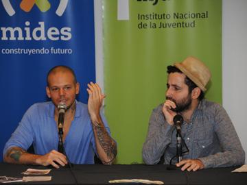 Integrantes del grupo de reggaeton Calle 13, René Pérez y Eduardo Cabra Integrantes del grupo de reggaeton Calle 13, René Pérez y Eduardo Cabra