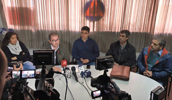 Rueda de prensa de Juan Andrés Roballo, Álvaro García y Andrés Lima Rueda de prensa de Juan Andrés Roballo, Álvaro García y Andrés Lima