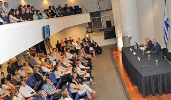 Ministro de Salud, Jorge Basso, y director ejecutivo de Agesic, José Clastornik, en balance de Programa Salud.uy