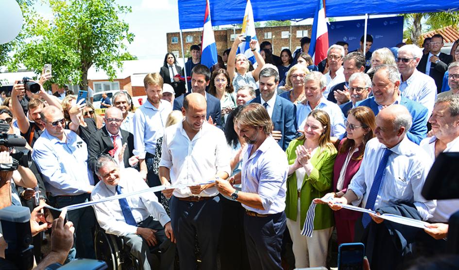 Presidente Luis Lacalle Pou durante el acto de inauguración del Centro de Referencia de Políticas Sociales en Casavalle