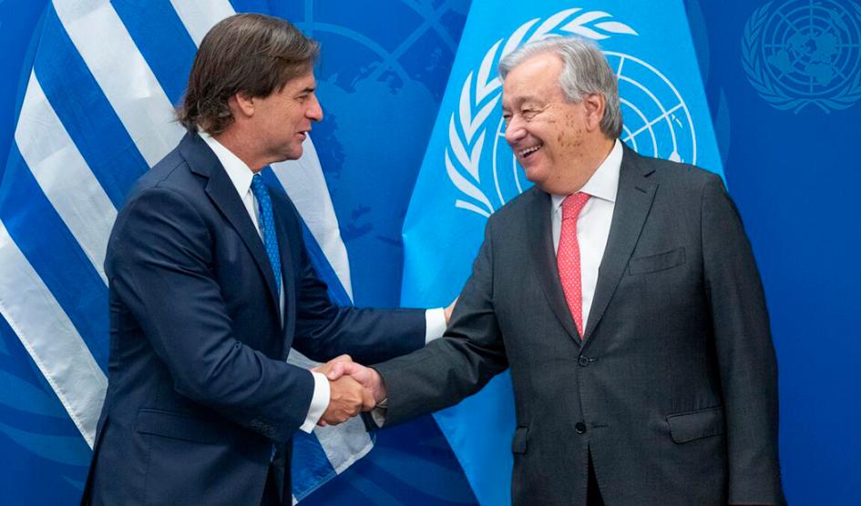 Lacalle Pou y António Guterres