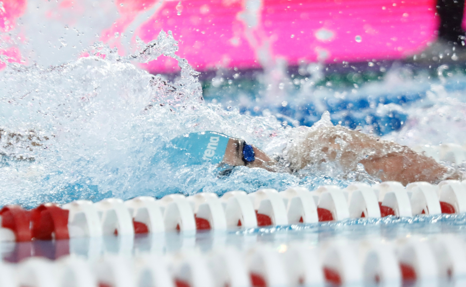 Foto: Comité Olímpico Uruguayo La nadadora uruguaya, Angelina Solari, durante la prueba de los 100 metros libres en los Juegos Odesur
