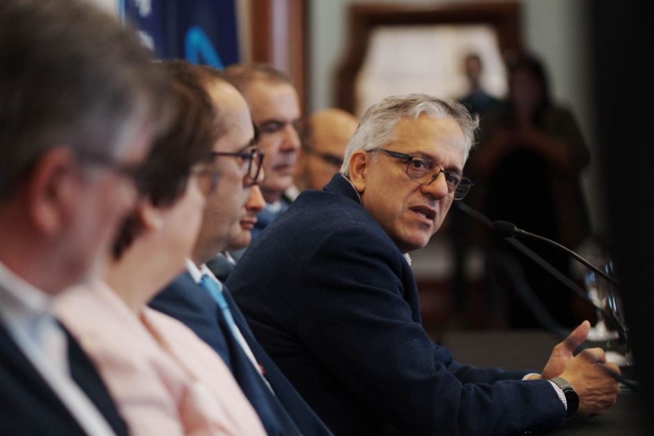 Titular de OPP, Rodrigo Arim, durante presentación de espacio de capacitación para ediles