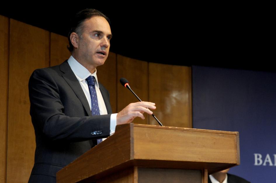 Presidente del Banco Central del Uruguay, Guillermo Tolosa, durante el discurso de asunción Presidente del Banco Central del Uruguay, Guillermo Tolosa, durante el discurso de asunción