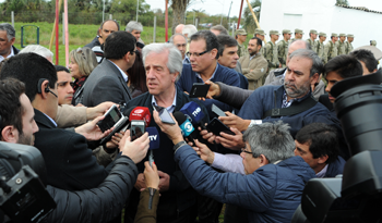 Presidente Tabaré Vázquez en declaraciones a la prensa en Consejo de Ministros abierto en 19 de Abril, Rocha