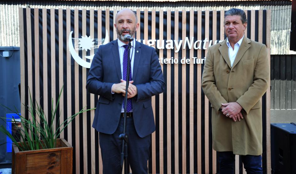 Ministro de Turismo, Eduardo Sanguinetti, durante su oratoria Ministro de Turismo, Eduardo Sanguinetti, durante su oratoria