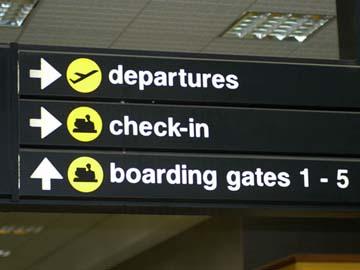 Paneau de información aeroportuaria