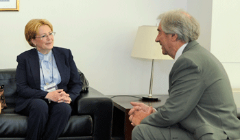 El presidente Tabaré Vázquez con Veronika Skvortsova