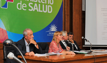 Fernández Galeano, Lustemberg, Basso y Calvo en sede del MSP. Fernández Galeano, Lustemberg, Basso y Calvo en sede del MSP.