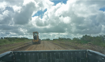 El camino a Comospolita, que va de Juan Lacaze y la Ruta 1, es unos de los proyectos de pavimentación