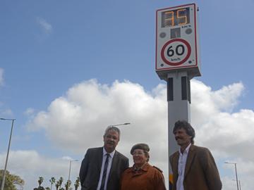 Ministro Pintado, director de UNASEV, Gerardo Barrios y directora nacional de Policía Caminera, Blanca Rodríguez en inauguración de radar Ministro Pintado, director de UNASEV, Gerardo Barrios y directora nacional de Policía Caminera, Blanca Rodríguez en inauguración de radar