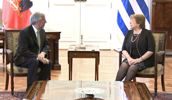Presidente de Uruguay, Tabaré Vázquez, y Presidenta de Chile, Michele Bachelet Presidente de Uruguay, Tabaré Vázquez, y Presidenta de Chile, Michele Bachelet