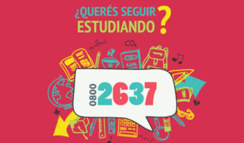 Afiche de presentación del 0800 2637 de Uruguay Estudia