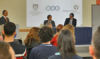 Luis Barbeito, director del Instituto Pasteur, y Mario Castro, titular del Banco de Seguros del Estado Luis Barbeito, director del Instituto Pasteur, y Mario Castro, titular del Banco de Seguros del Estado