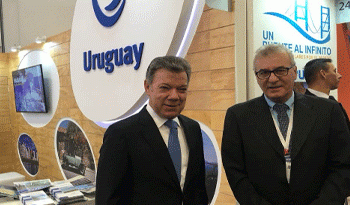 Presidente de Colombia, Juan Manuel Santos y director nacional de Turismo, Carlos Fagetti