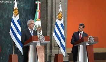 Tabaré Vázquez y Enrique Peña Nieto en conferencia Tabaré Vázquez y Enrique Peña Nieto en conferencia
