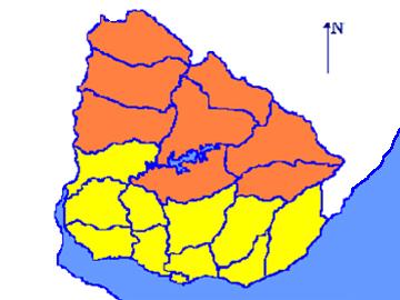 Mapa del territorio nacional con advertencia naranja Mapa del territorio nacional con advertencia naranja