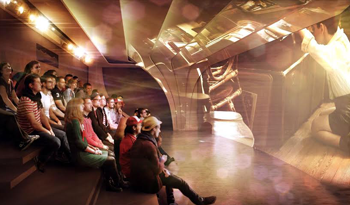 Presentación artística en pabellón de Uruguay