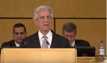 Presidente Tabaré Vázquez en sede de la OIT Presidente Tabaré Vázquez en sede de la OIT