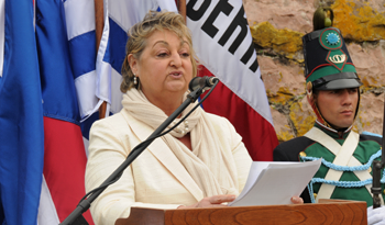 Ministra de Turismo, Liliam Kechichian, en la Meseta de Artigas Ministra de Turismo, Liliam Kechichian, en la Meseta de Artigas