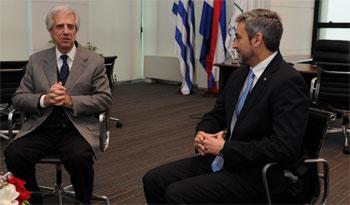 Vázquez y el presidente electo de Paraguay, Mario Abdo Benítez