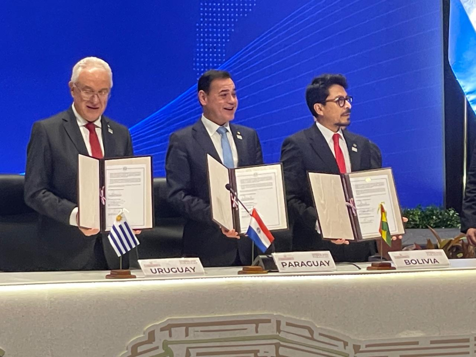 Mario Lubetkin, Fernando Aramayo y Rubén Ramírez. Foto: Cancillería de Bolivia.
