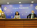 Conferencia de los ministros Azucena Arbeleche y Luis Alberto Heber y la intendenta Carolina Cosse