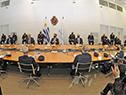 Presidente Luis Lacalle Pou recibió al designado ministro del Interior, Luis Alberto Heber y autorid