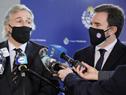 Conferencia de prensa de ministros Francisco Bustillo y Germán Cardoso