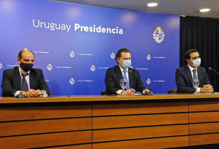 Conferencia de prensa del secretario de Presidencia, Rodrigo Ferrés, en Torre Ejecutiva