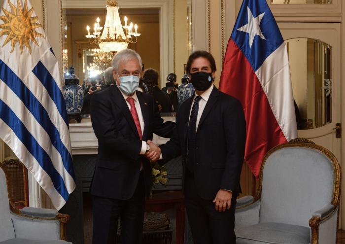 Luis Lacalle Pou, recibió al presidente de Chile, Sebastián Piñera