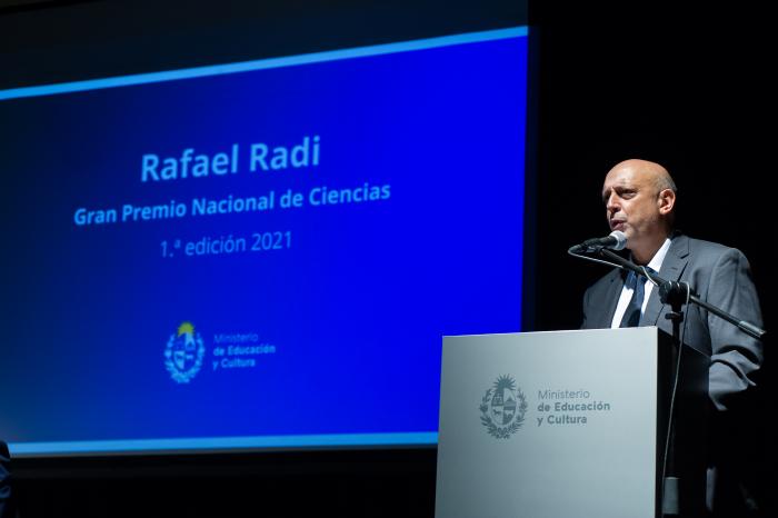 Rafael Radi fue reconocido con el Gran Premio Nacional de Ciencias 2021