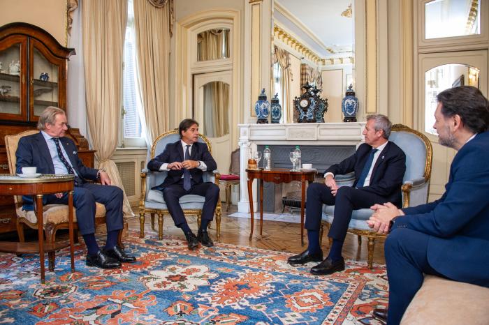 Lacalle Pou recibió a presidente de la Xunta de Galicia, Alfonso Rueda Valenzuela