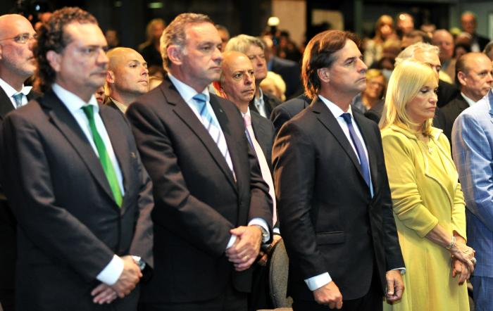 Presidente Lacalle Pou en acto de conmemoración de la Noche de los Cristales Rotos 
