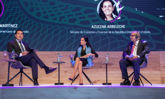 Azucena Arbeleche y Omar Paganini en la primera edición de Test & Invest Uruguay Business Summit