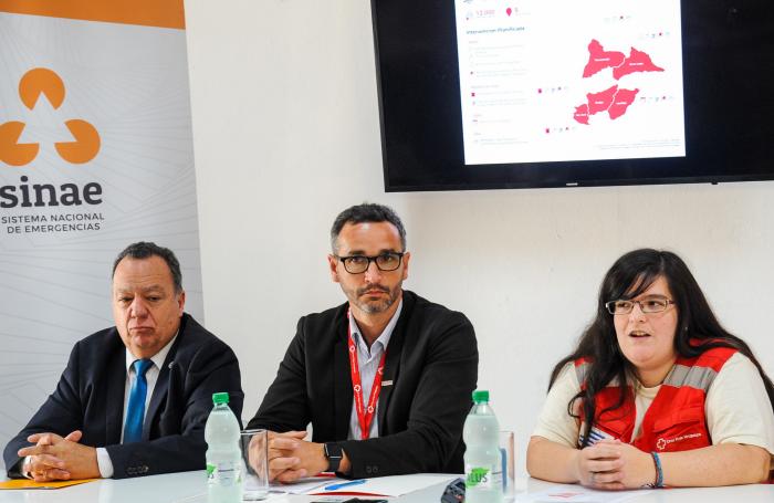 Imágenes del Sistema Nacional de Emergencias (Sinae) y la Cruz Roja en conjunto evalúan los efectos 