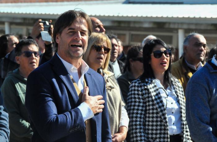 presidente Lacalle Pou en Montes, departamento de Canelones.