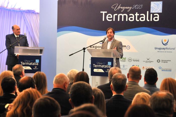 Imágenes del presidente Lacalle Pou en inauguración de Termatalia Uruguay