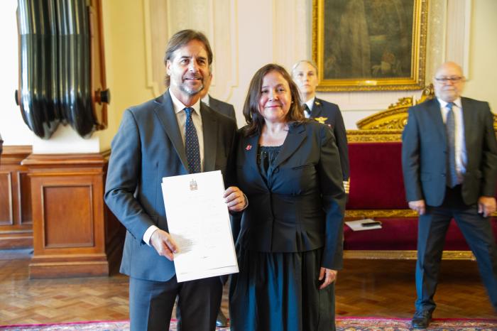 Presidente Lacalle Pou en ceremonia de cartas credenciales