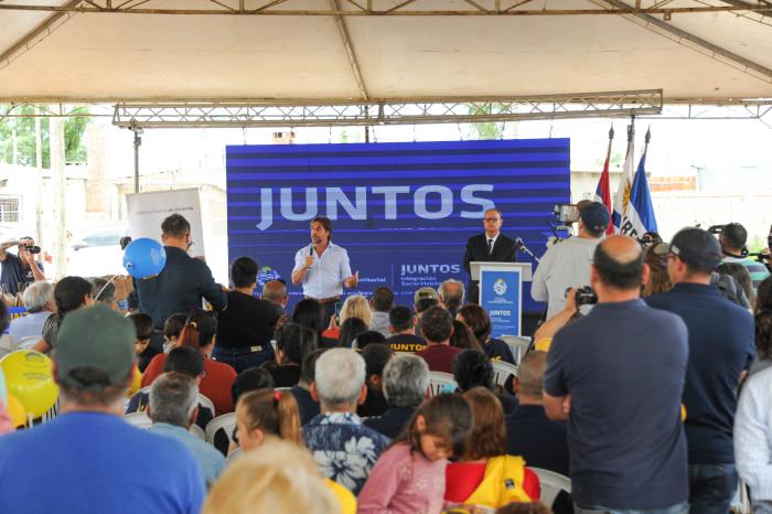 Luis Lacalle Pou en inauguración de viviendas del Plan Juntos en Río Branco, Cerro Largo