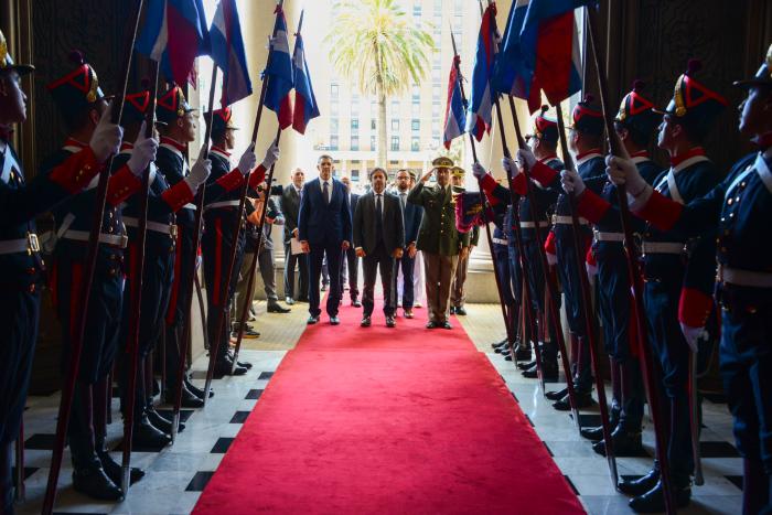 Presidente Lacalle Pou en ceremonia de entrega de cartas credenciales