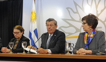 Edith Moraes, Rodolfo Nin Novoa y Marina Arismendi