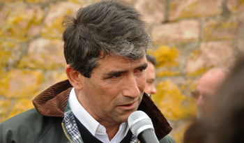 El vicepresidente de Uruguay, Raúl Sendic, en rueda de prensa en la Meseta de Artigas