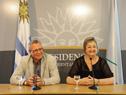 Liliam Kechichián y Leonel Briozzo luego del Consejo de Ministros del lunes 29/12